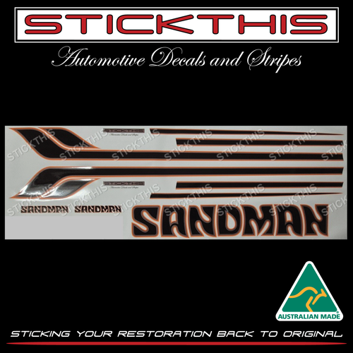 HX HZ DY1 SCREENPRINTED SANDMAN PANELVAN DECALS AND STRIPES STICKER KIT