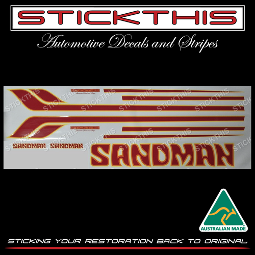 HZ Mid Red DY3 Sandman Ute and Panelvan Stripe and Decal Sticker Kit
