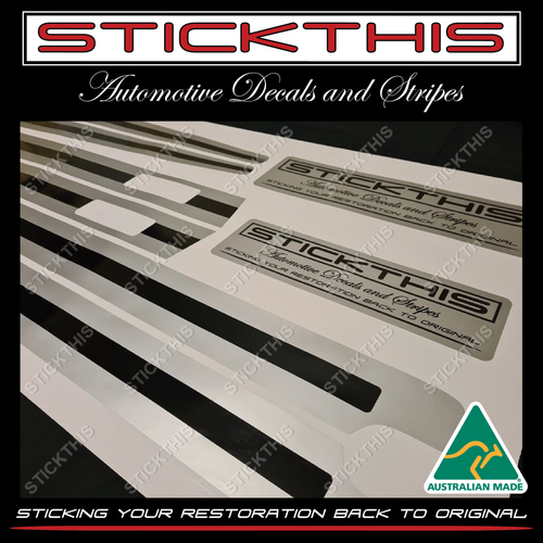 LX SS Hatch Torana Accent Stripes - Silver, Black, Silver