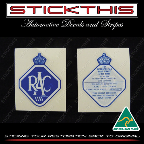 RAC - Western Australia WA Window Decal