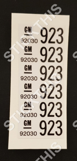 Wire Harness Label - VL Engine Loom RB30et LW5 92030923