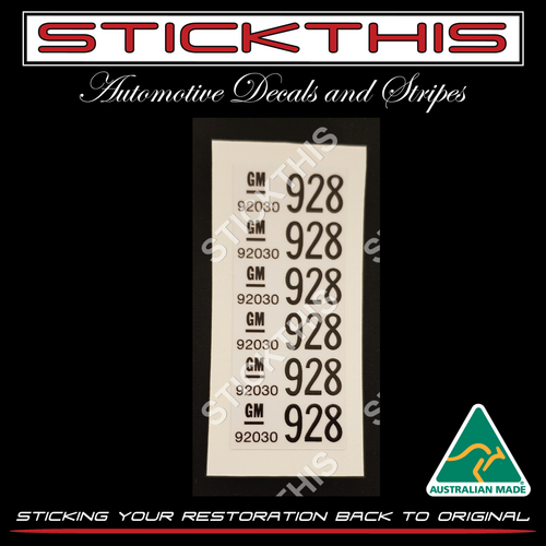 Wire Harness Label - VL Main Body 92030928