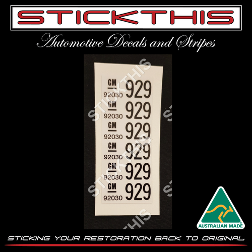 Wire Harness Label - VL Main Body 92030929