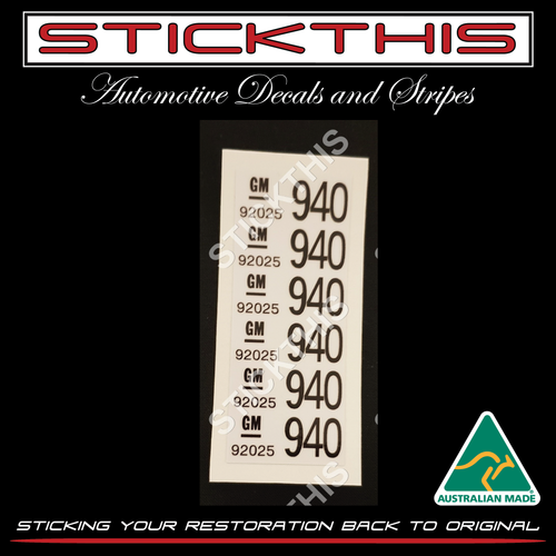 Wire Harness Label - VL Main Body 92025940