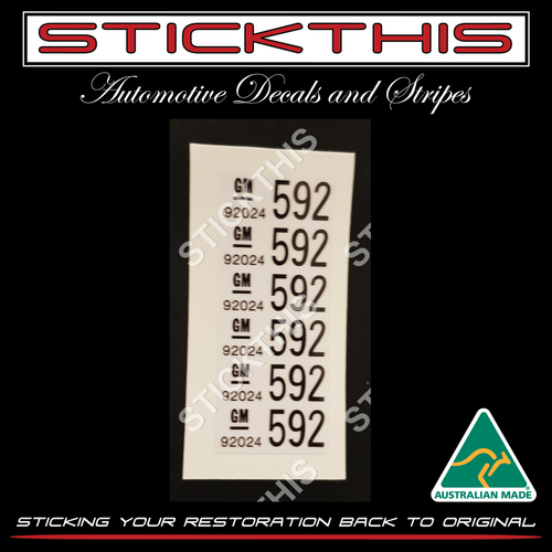 Wire Harness Label - VL Fuse Box 92024592