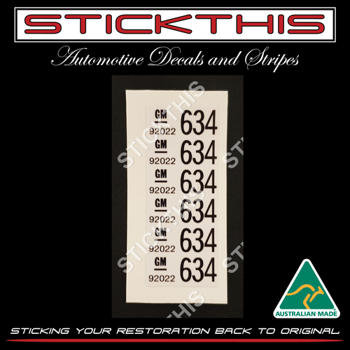Wire Harness Label - VL Body Loom Roof Rail Police Equipment 92022634