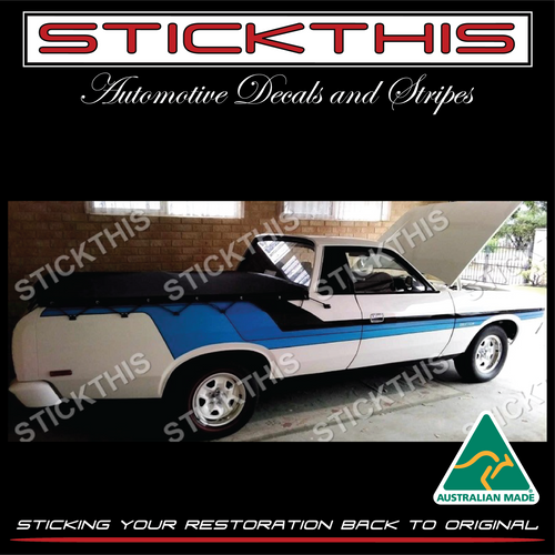 CL Drifter Ute Stripes - Light Blue, Mid Blue, Black