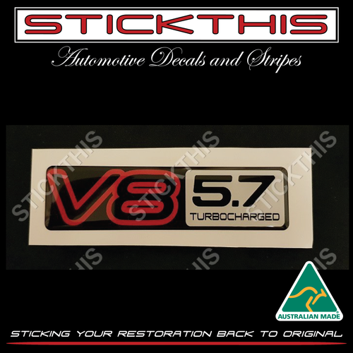 VN V8 5.7 Turbocharged Boot Badge