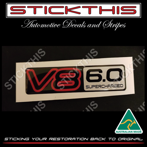 VN V8 6.0 Supercharged Boot Badge