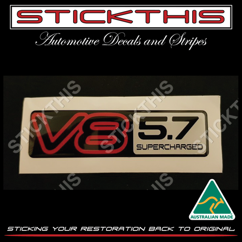 VN V8 5.7 Supercharged Boot Badge