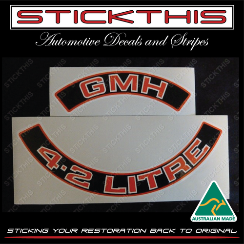 Air Cleaner Decal Kit Red - LX UC HZ VB V8 - GMH 4.2 Litre