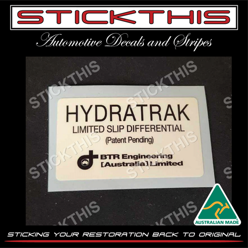 Hydratrak Differential Label Decal - Early VR
