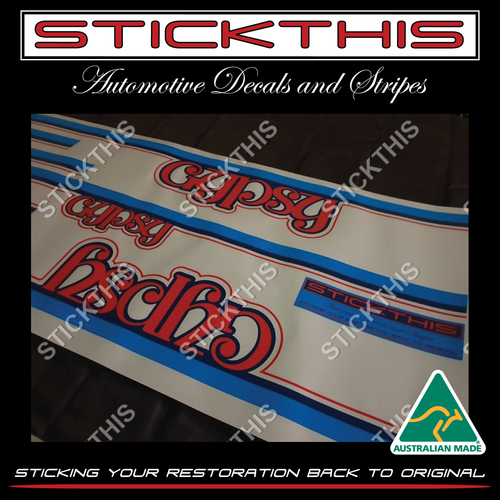 TD TE Gemini Gypsy Stripe and Decal Kit.  - Darkblue, Blue, Red and Orange