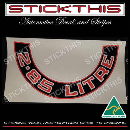 Air Cleaner Decal Red Bottom - LX UC HZ VB 6 Cylinder - 2.85 Litre