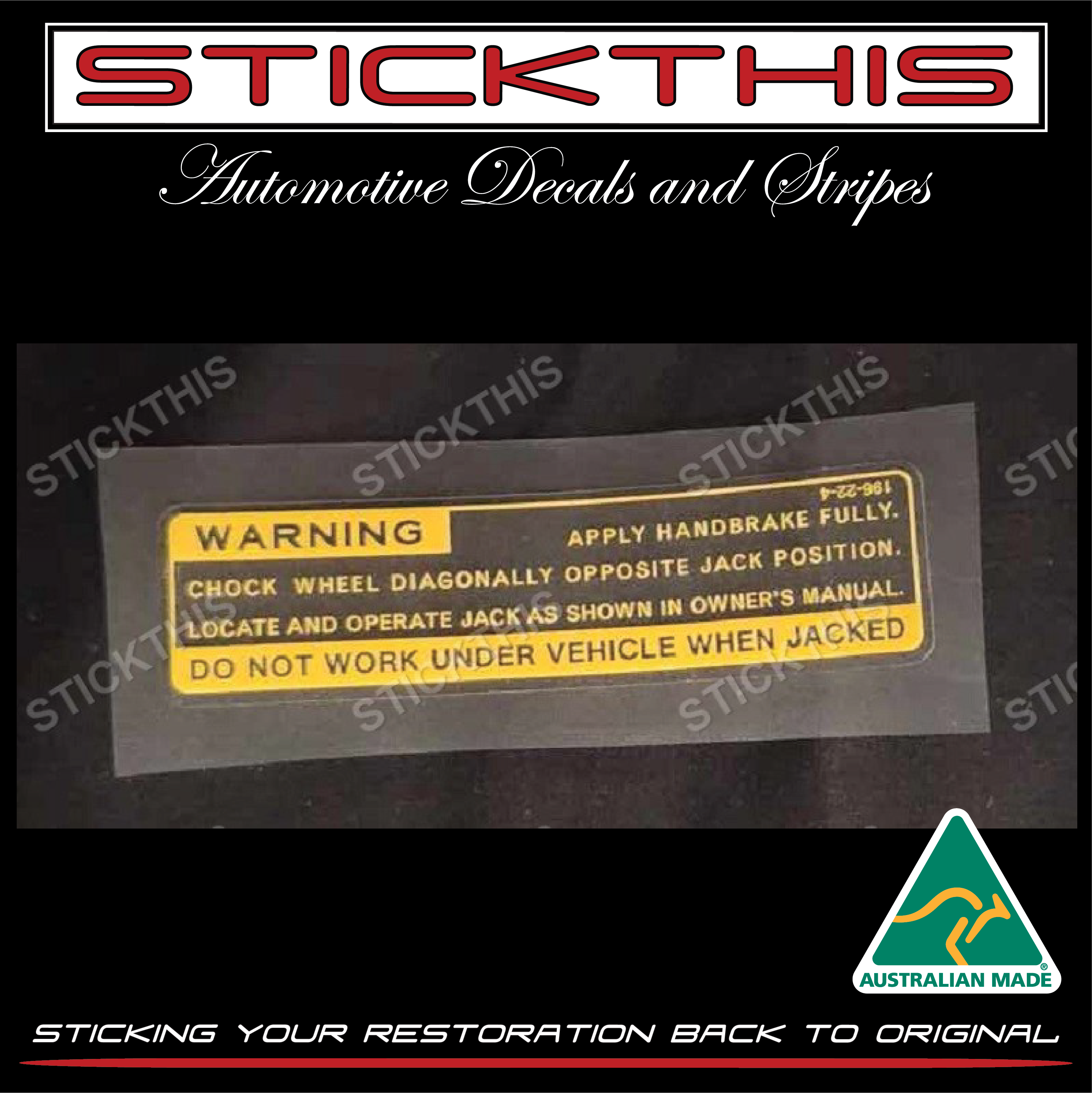 Jack Usage Decal - LC LJ Screw Bottle Jack - STICKTHIS Automotive ...