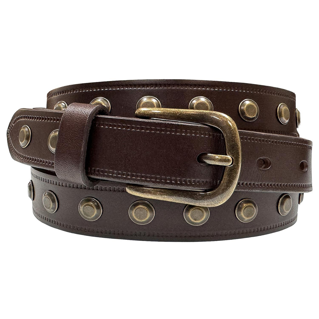 One Piece 100% Genuine Leather Belts for Women Studded Punk