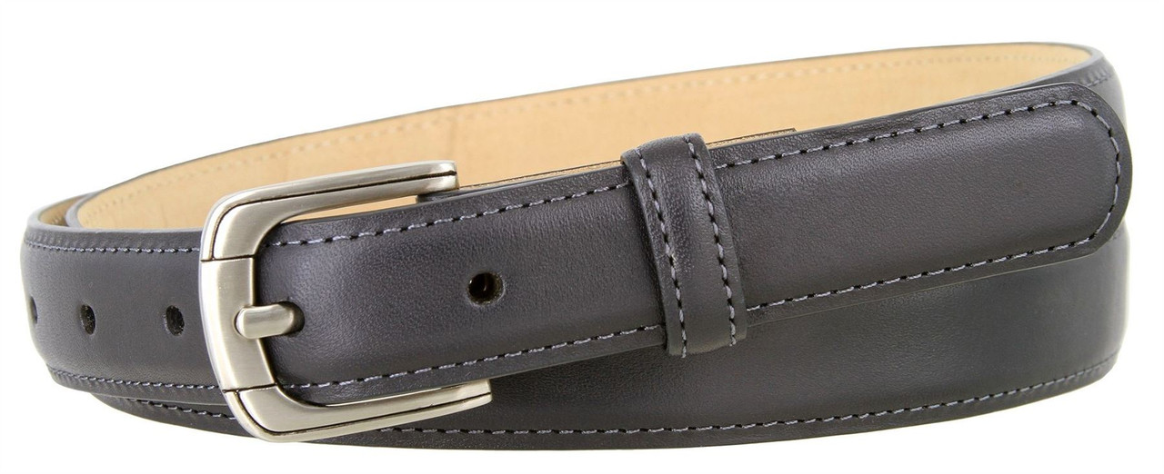 Italian Calfskin Genuine Leather Dress Belt Strap with Snaps 1(25mm) Wide