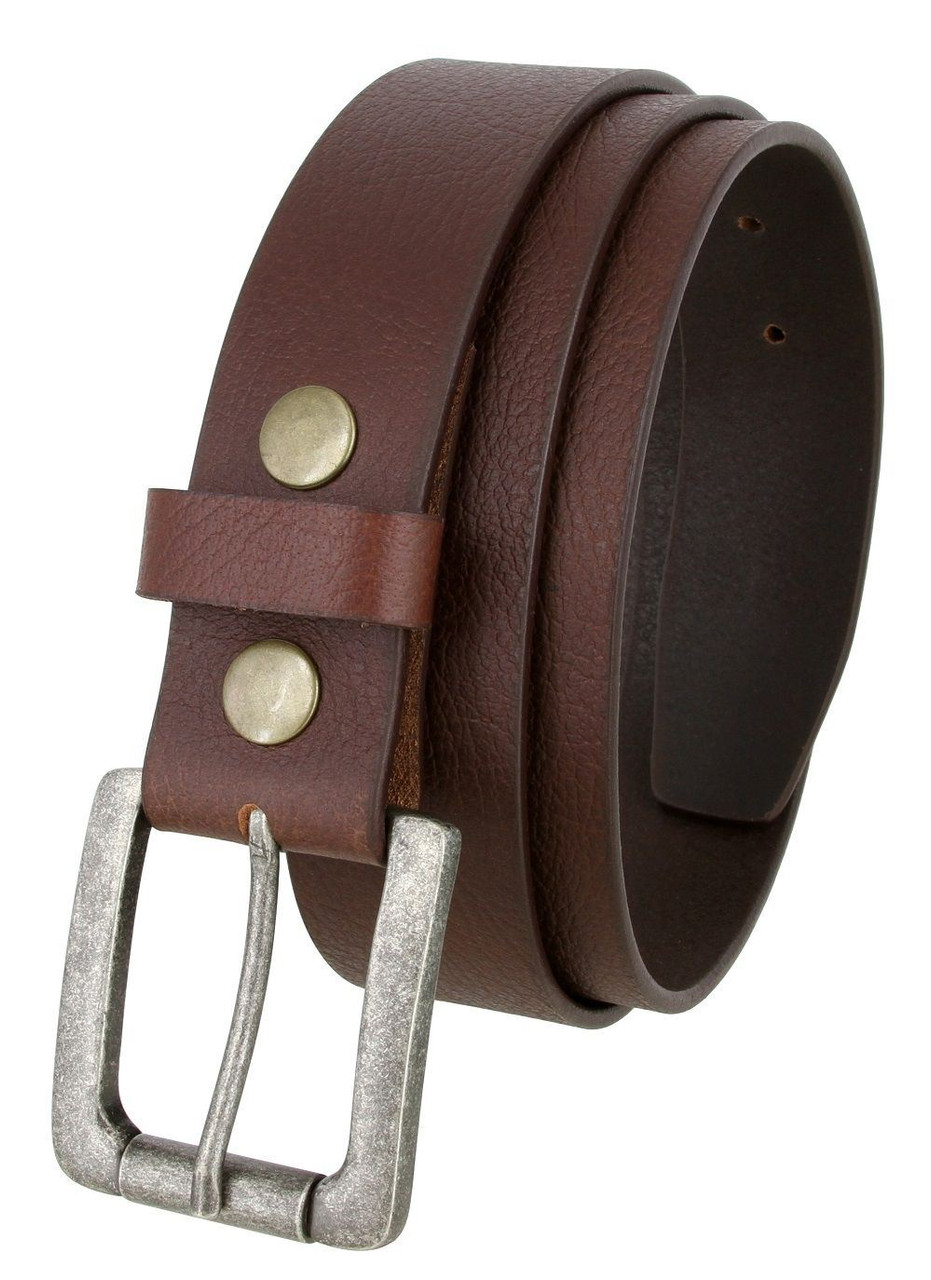 Genuine Buffalo Leather Belt - 1-1/2 Inch Wide, Big & Tall Size Up To 60, Black