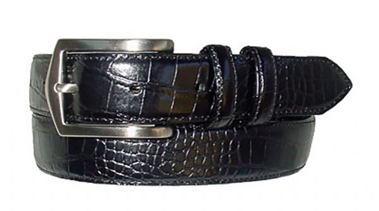 1584 Fullerton Embossed Italian Calfskin Leather Dress Belt 1-1/8(30mm)  Wide