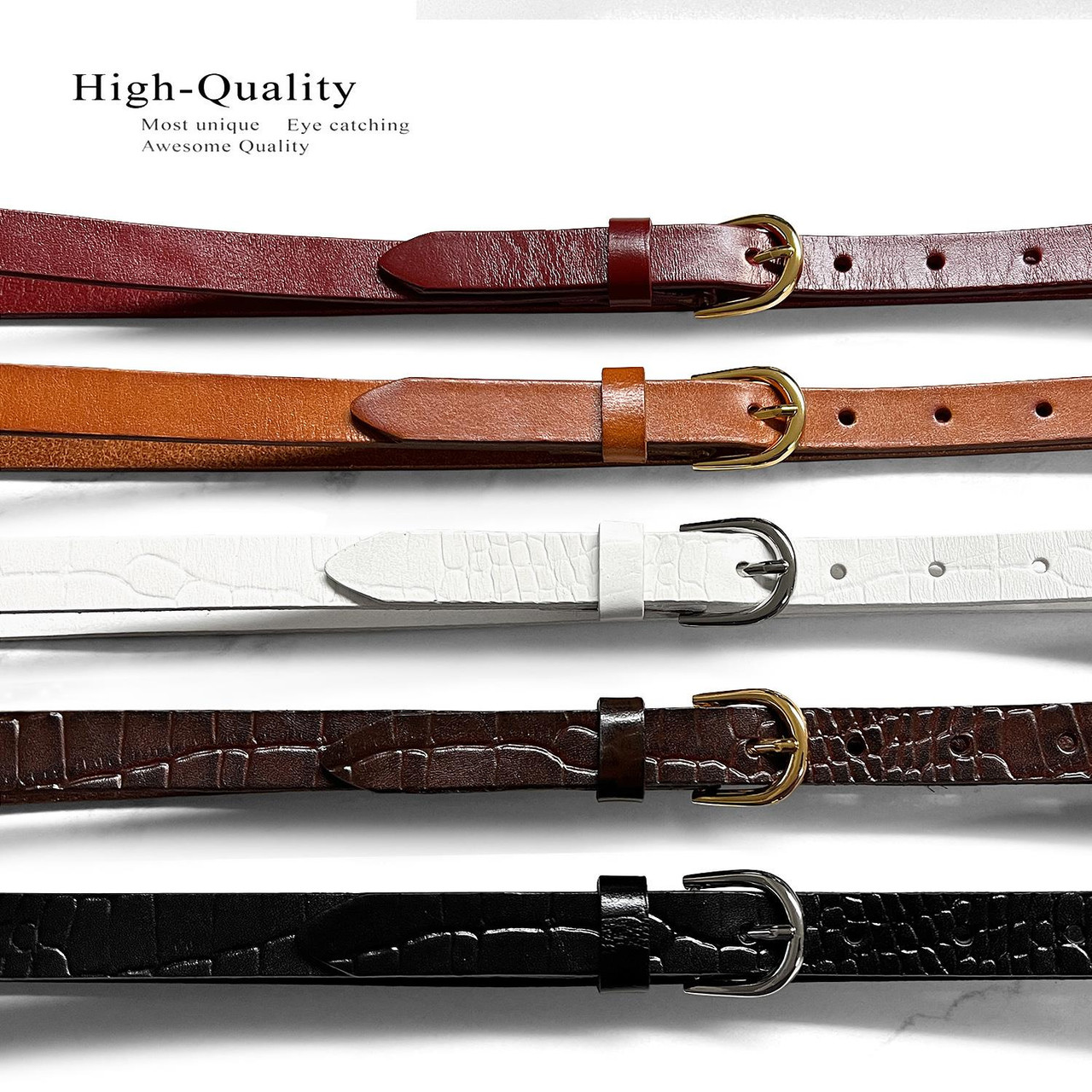 Women's Dress Belts 100% One Piece Full Grain Genuine Leather Casual Belt  1(25mm) wide 