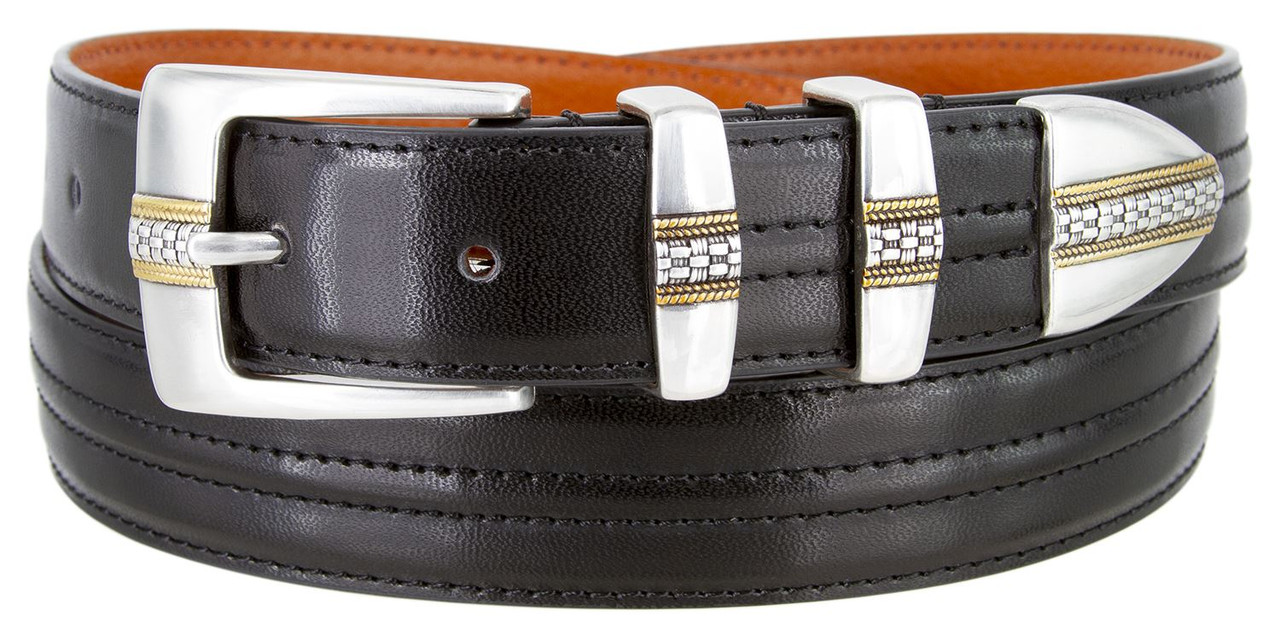 Matt Black Dressy Casual Leather Belt