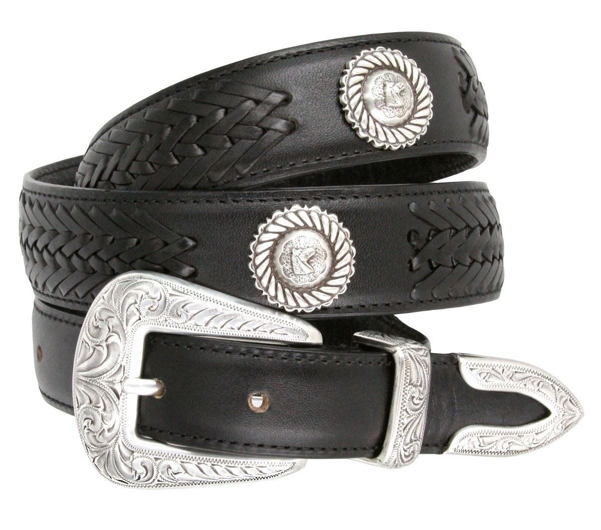 Lot De 5 Conchos (décorations) Pour Ceinture Western Cheval Floral Or/argent - 65x24mm, Alliage
