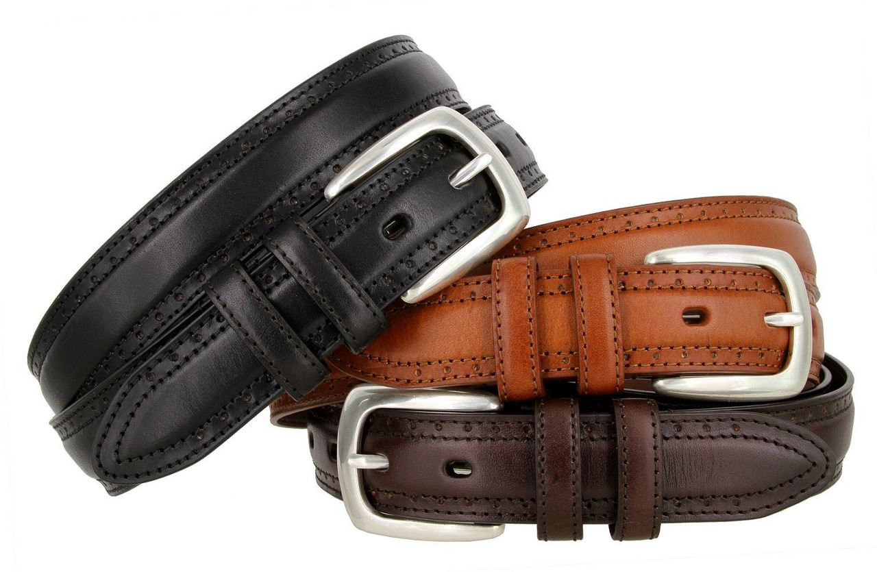 Reversible Leather Belt With Clamp-On Buckle – 1-1/8" (30mm) Wide, Men's Dress Belt (New With Tags)