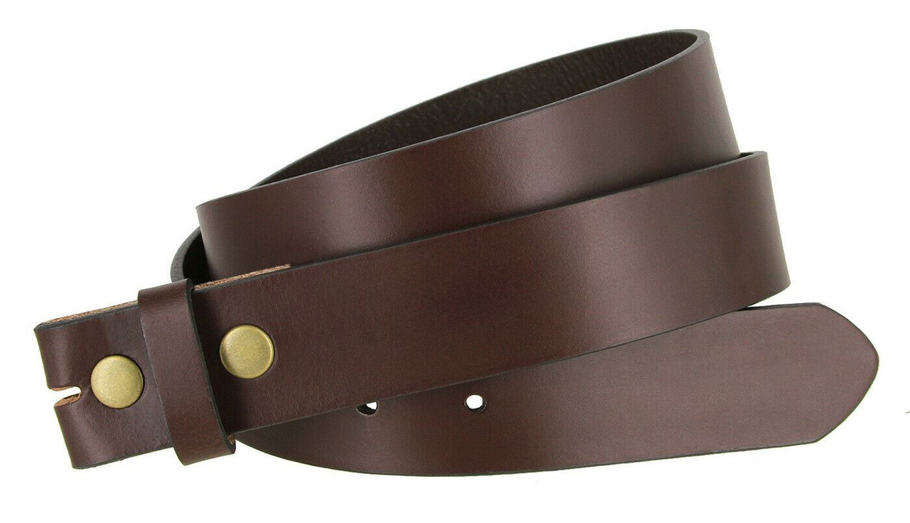 BS105032 Genuine Full Grain Leather Belt Strap with Snaps on 11/4