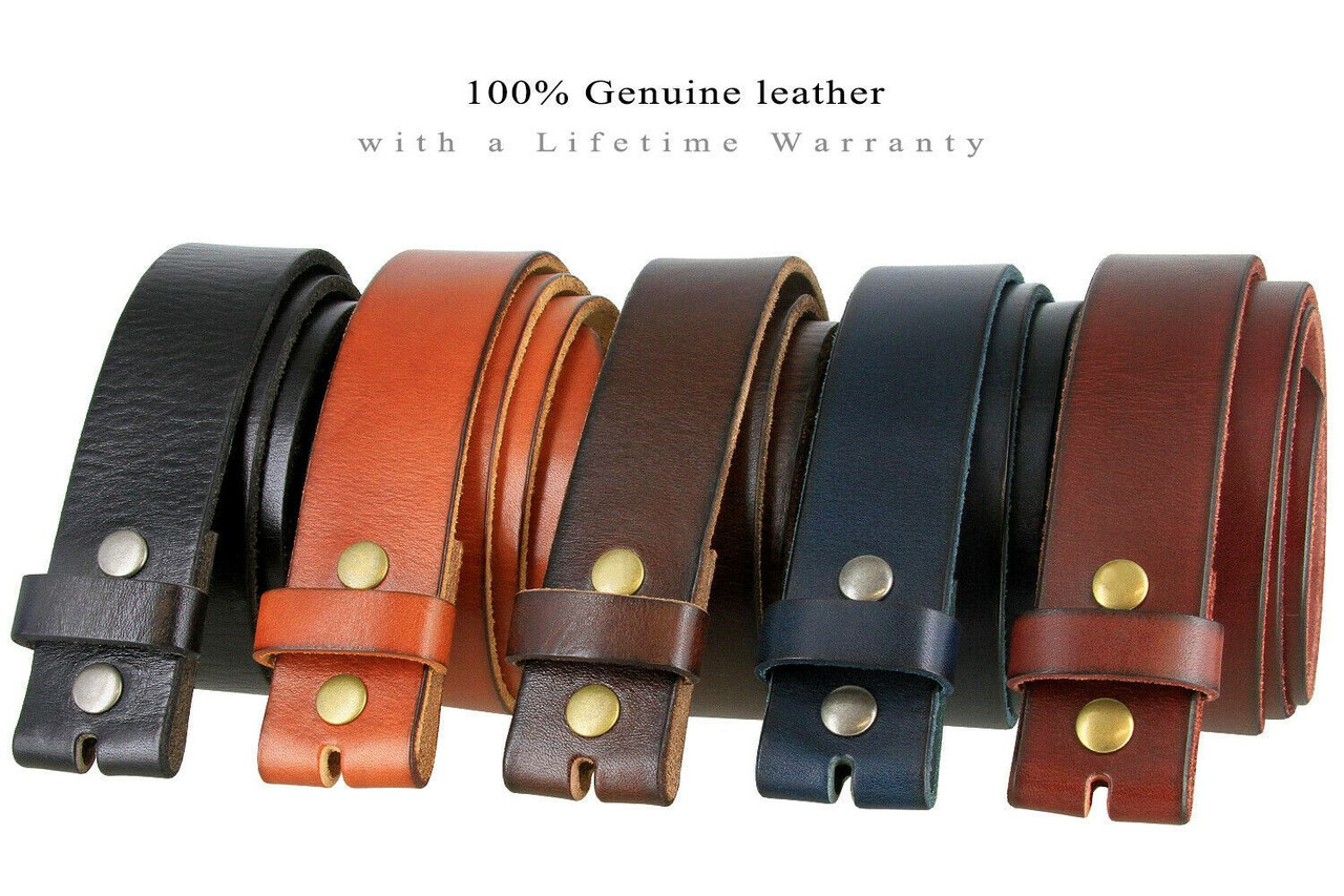 Reversible Dress Belt Strap Replacement Genuine Leather 1-1/8(30mm) & 1-3/8(35mm) Wide