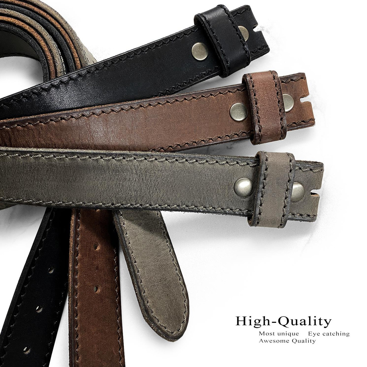 E051 Replacement Belt Genuine Full Grain Leather Belt Strap 