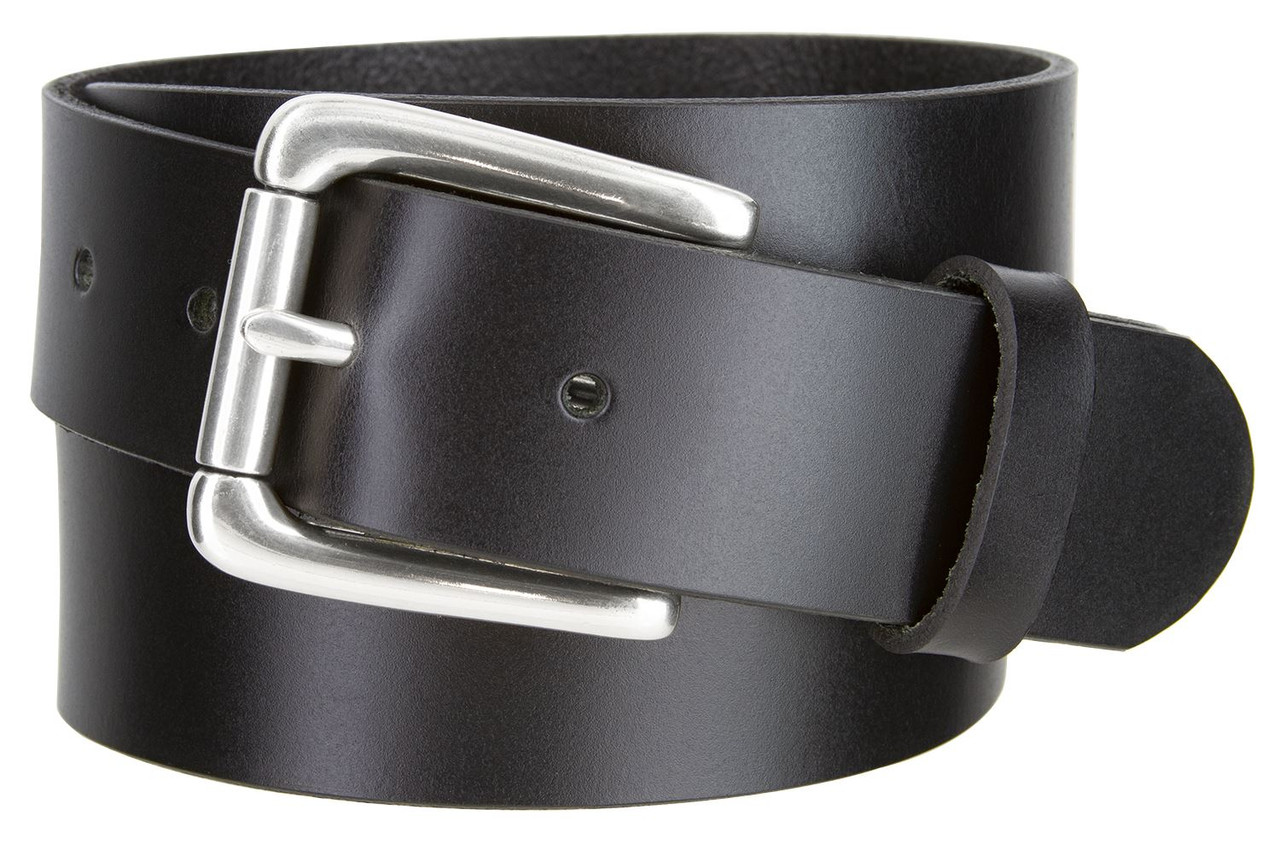 3614 Silver Full Grain Leather Dress Belt 13/8"(35mm) Wide