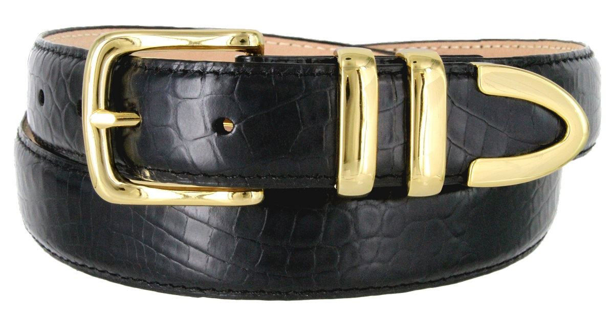 3258 Gold Italian Calfskin Genuine Leather Designer Golf Dress Belt 11