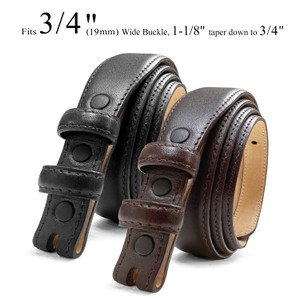 2280 Taper 1-1/8" to 3/4" Calfskin Genuine Leather Dress Belt Strap (19/29MM) Taper Belt Strap with Snaps Fits 3/4"(19mm) Wide Buckle