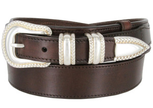 1032 Traditional Ranger Style Silver Smooth Full Grain Leather Belt (25/38) 1032 Traditional Ranger Style Silver Smooth Full Grain Leather Belt (25/38)