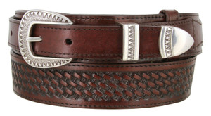 4641 Traditional Basket-Weave Full Grain Leather Ranger Style Belt (25/38) 4641 Traditional Basket-Weave Full Grain Leather Ranger Style Belt (25/38)