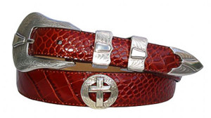 2048 Christian Cross Western Genuine Full-Grain Cowhide Leather Designer Dress Belt (24/29) Taper 2048 Christian Cross Western Genuine Full-Grain Cowhide Leather Designer Dress Belt (24/29) Taper