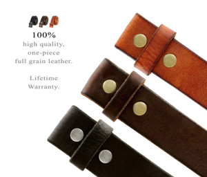 BS001 Replacement One Piece Full Grain Leather Belt Strap Without Slot Hole 1-1/2"(38mm) wide