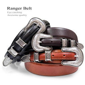 Western Ranger Belt Antique Engraved Buckle Set Oil Tanned Genuine Cowhide Leather Belt Western Ranger Belt Antique Engraved Buckle Set Oil Tanned Genuine Cowhide Leather Belt