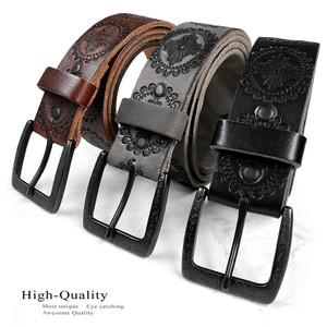 5803 Antique Engraved Buckle Genuine Full Grain Embossed Leather Belt 1-1/2"(38mm) Wide 5803 Antique Engraved Buckle Genuine Full Grain Embossed Leather Belt 1-1/2"(38mm) Wide
