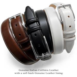 1984 Solid Brass Silver Finish Buckle Genuine Full-Grain Cowhide Leather Dress Belt 1-1/8"(30mm) Wide 1984 Solid Brass Silver Finish Buckle Genuine Full-Grain Cowhide Leather Dress Belt 1-1/8"(30mm) Wide