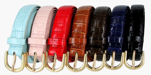 7035 Women's Belt Alligator Embossed Leather Casual Dress Skinny Belt 1"(25mm) Wide 7035 Women's Belt Alligator Embossed Leather Casual Dress Skinny Belt 1"(25mm) Wide