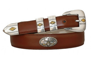 3959 Golf Theme Genuine Full-Grain Cowhide Leather Dress Belt (24/29) Taper 3959 Golf Theme Genuine Full-Grain Cowhide Leather Dress Belt (24/29) Taper
