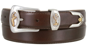 3883 Golf Player Genuine Full-Grain Cowhide Leather Designer Dress Belt 1-1/8"(30mm) Wide