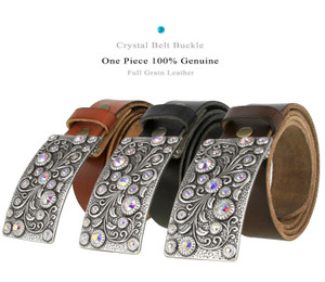 1313 Austrian Rhinestone Crystal Adorned Buckle Full Grain Leather Belt 1-1/2"(38mm) Wide 1313 Austrian Rhinestone Crystal Adorned Buckle Full Grain Leather Belt 1-1/2"(38mm) Wide