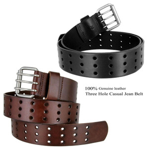 2000 Roller Punk Three Hole Genuine Full Grain One Piece Leather Casual Jean Belt 1-3/4"(45mm) Wide 2000 Roller Punk Three Hole Genuine Full Grain One Piece Leather Casual Jean Belt 1-3/4"(45mm) Wide