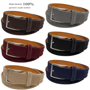 BS110 Men's Suede Belt Genuine Leather Casual Dress Belt 1-3/8"(35mm) Wide BS110 Men's Suede Belt Genuine Leather Casual Dress Belt 1-3/8"(35mm) Wide
