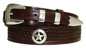 4519 Western Mirror Star Basket-Weave Full Grain Ranger Style Leather Belt (19/38) 4519 Western Mirror Star Basket-Weave Full Grain Ranger Style Leather Belt (19/38)