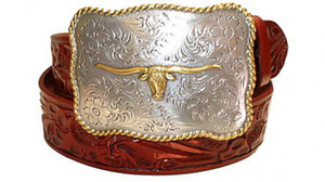 2354 Western Golden Longhorn Full Grain Embossed Casual Belt 1-1/2"(38mm) Wide 2354 Western Golden Longhorn Full Grain Embossed Casual Belt 1-1/2"(38mm) Wide