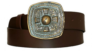 3472 Celtic Cross Full Grain Leather Belt 1-1/2"(38mm) Wide
