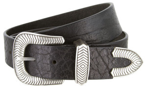 3809 Western Ripple Full Grain One Piece Leather Belt 1-1/2"(38mm) Wide - MADE IN U.S.A.